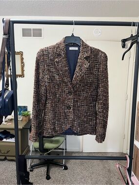 Coldwater Creek Brown Multi-Tone Tweed Blazer